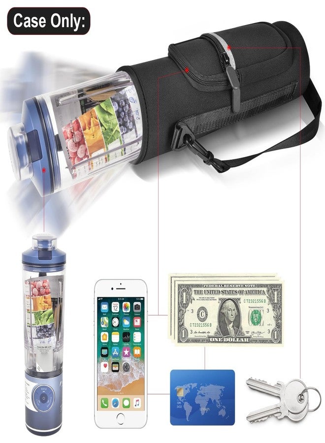 SAIKA Personal Blender Bag for Ninja Blast Max BC251/ BC151, Portable Cordless Blender Carrying Case with Reflective Strip, Shoulder Strap, Handle and Accessories Pocket (Cover Only) - Image 2