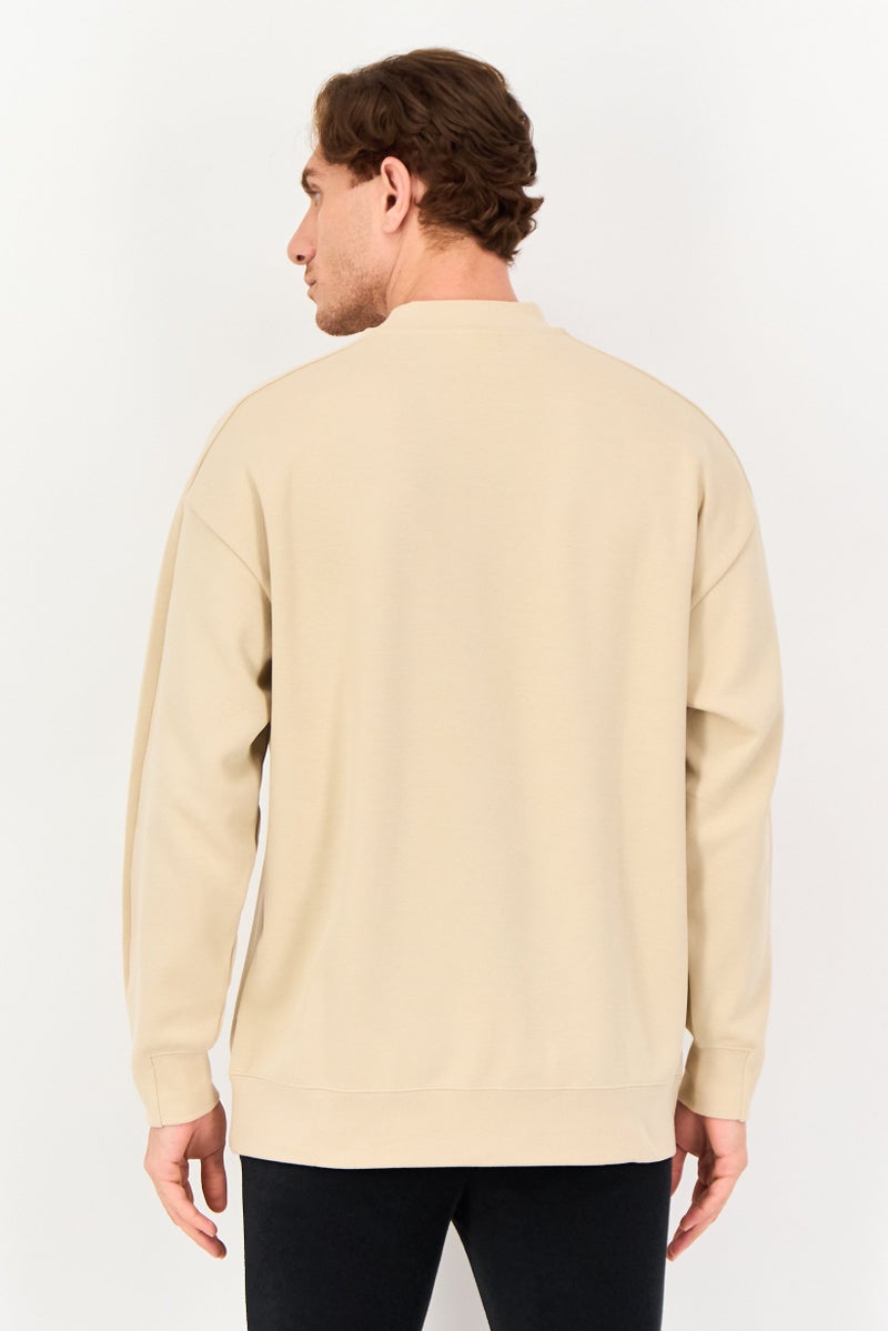 PUMA Men Sportswear Fit Long Sleeve Outdoor Sweatshirt, Beige - Image 4