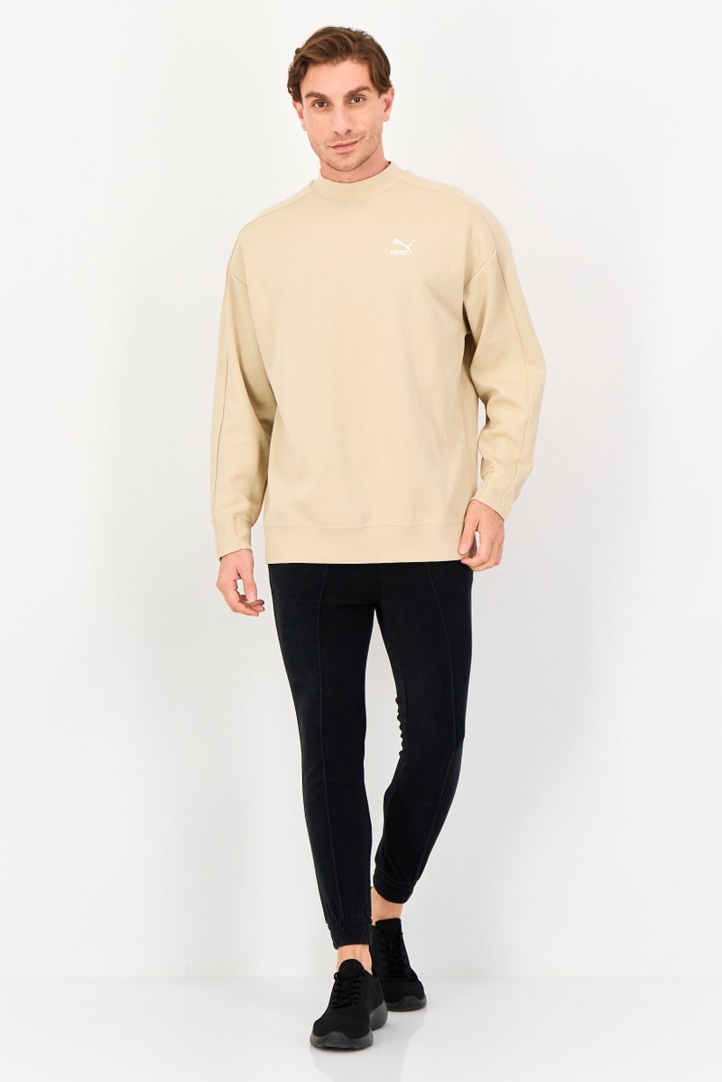 PUMA Men Sportswear Fit Long Sleeve Outdoor Sweatshirt, Beige - Image 3