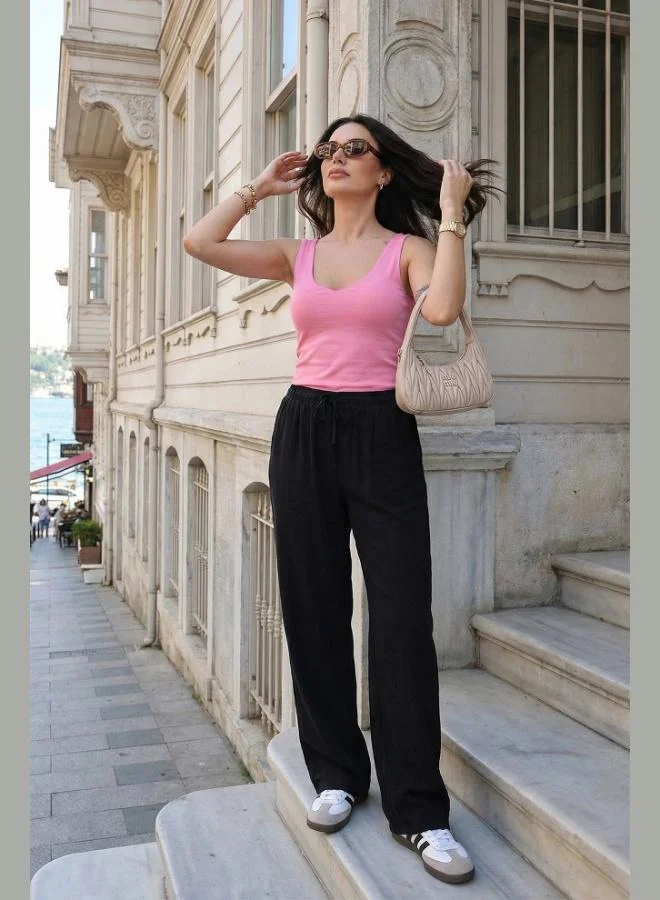 Lela Lela Wide Leg High Waist Wide Leg Trousers Women's Pants 668YP5424