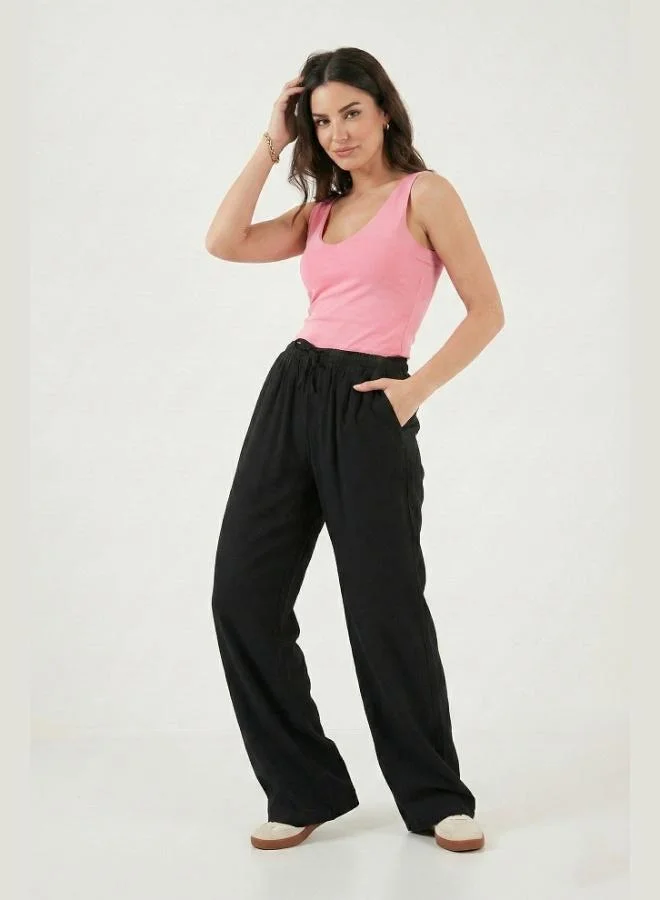 Lela  Lela Wide Leg High Waist Wide Leg Trousers Women's Pants 668YP5424 for Women | Best Price UAE