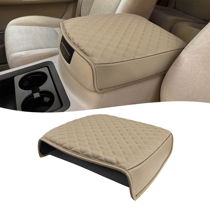 KBH Center Console Armrest Cushion Cover for Chevy Avalanche Silverado Suburban Tahoe GMC Sierra Yukon 20072014 Floor Console Bucket Seat Vinyl Leather Beige