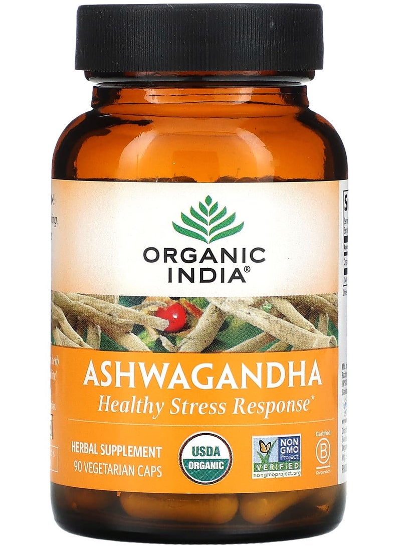 Organic India Organic India Ashwagandha Healthy Stress Response Supplement, 90 Capsules 