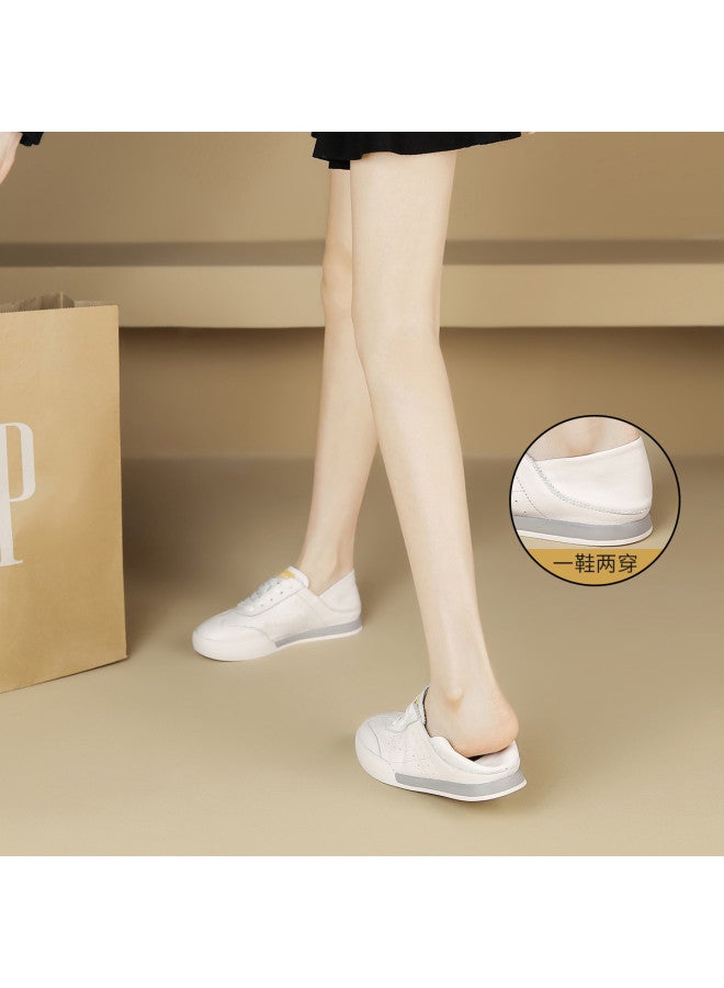 SAFIYA Two Styles In One】genuine Leather Saturday 2025 New Spring/autumn German Training Shoes Women's White Sneakers - Image 5