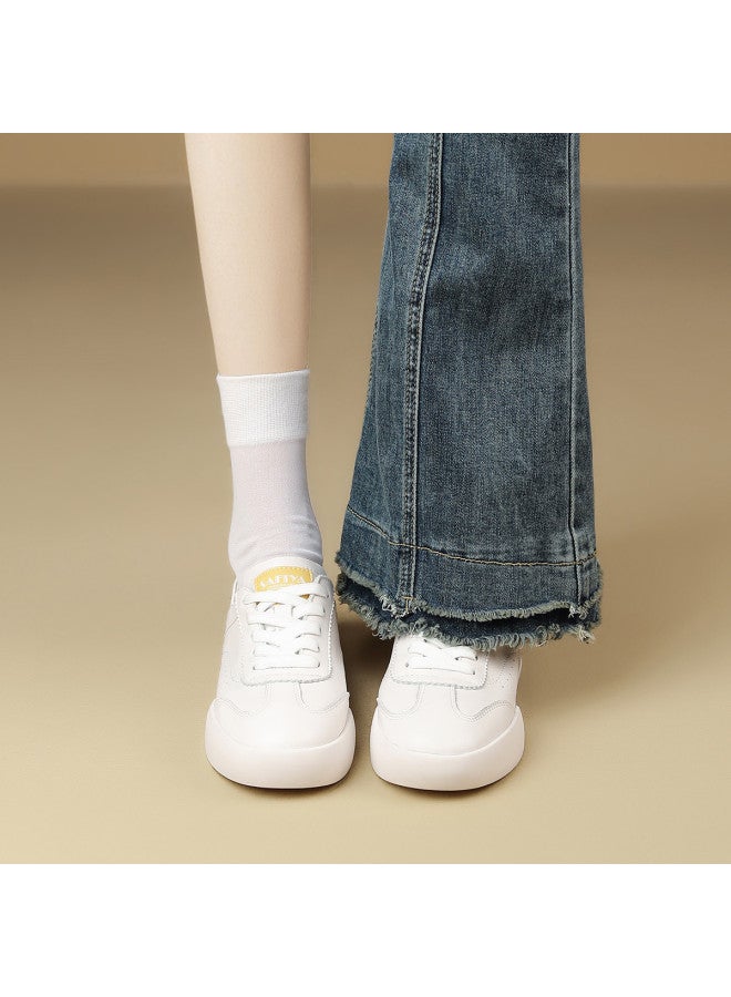 SAFIYA Two Styles In One】genuine Leather Saturday 2025 New Spring/autumn German Training Shoes Women's White Sneakers - Image 4