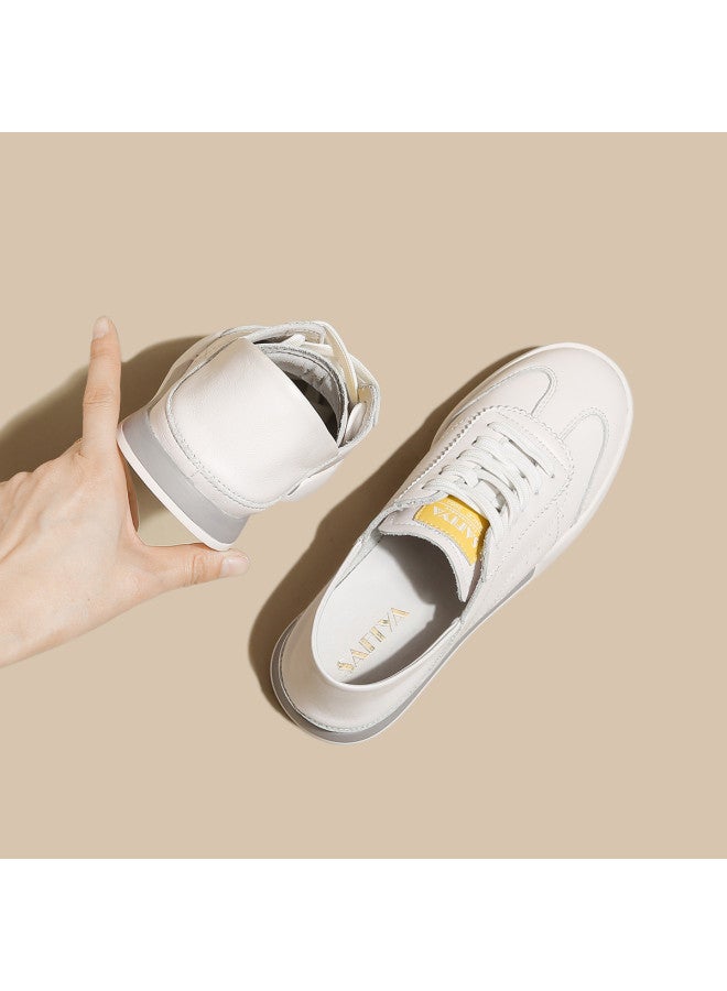 SAFIYA Two Styles In One】genuine Leather Saturday 2025 New Spring/autumn German Training Shoes Women's White Sneakers - Image 3