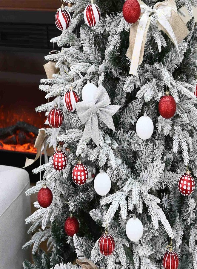 WEIKA 30 pcs Christmas Balls Ornaments, 2.36" Red White Christmas Shatterproof Balls Decoration for Christmas Tree, Christmas Tree Ornaments, Hanging Decorations for Holiday Party Décor - Image 5