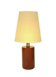OASIS DESERT Bedside Table Lamp, Bedroom Decorative Small Lamp, Wooden Lamp With Fabric Lampshade Small Table Lamp, Desk Reading Lamp Is Applicable To The Room, Living Room, Office, Dormitory  - Image 1