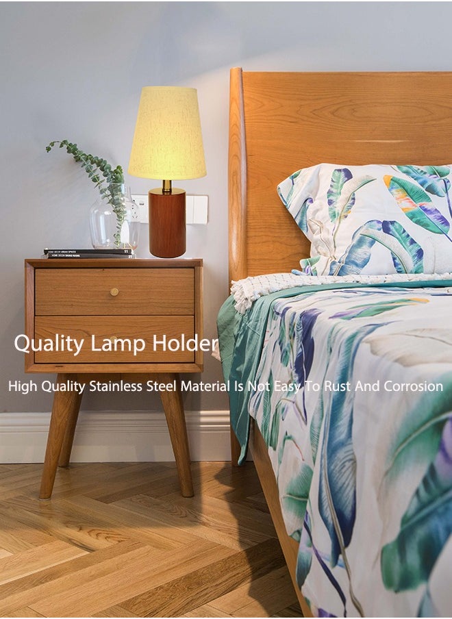 OASIS DESERT - Bedside Table Lamp, Bedroom Decorative Small Lamp, Wooden Lamp With Fabric Lampshade Small Table Lamp, Desk Reading Lamp Is Applicable To The Room, Living Room, Office, Dormitory - Image 1