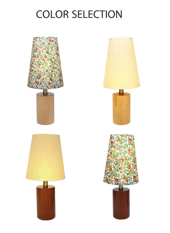 OASIS DESERT - Bedside Table Lamp, Bedroom Decorative Small Lamp, Wooden Lamp With Fabric Lampshade Small Table Lamp, Desk Reading Lamp Is Applicable To The Room, Living Room, Office, Dormitory - Image 1