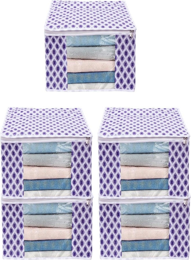 Shaping Fabric Garment Cover Non-Woven 90 GSM with Transparent Window & Double Metal Zipper - Pack of 5 | Dustproof Clothes Storage Bag for Sarees, Suits, Jackets, Shirts SCXLRL1582493517524148523788 - Image 1