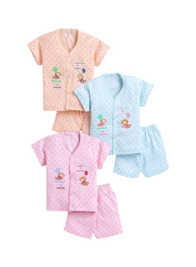 BONUM Little Bindi Printed Baby Clothing Set for Every Occasion, Baby Clothing Bundle for Boys and Girls Pack of 3 Pcs (0-3 Months) - Image 1