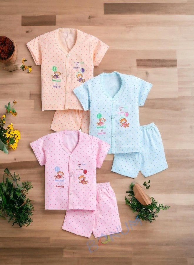 BONUM Little Bindi Printed Baby Clothing Set for Every Occasion, Baby Clothing Bundle for Boys and Girls Pack of 3 Pcs (0-3 Months) - Image 2