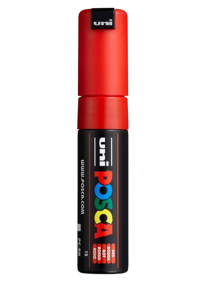 Uniball Uni Posca Marker PC-8K Paint Glass Pen Broad Chisel Tip 8.00mm Red  - Image 2