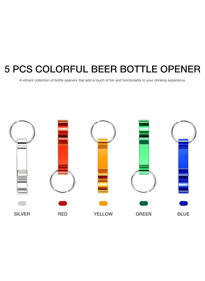 Oasisgalore 5PCS Pocket Beer Bottle Opener Keychains, Small Beverage Opener Rings  - Image 2