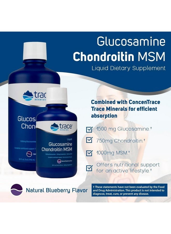 Trace Minerals Trace Minerals | Liquid Glucosamine Chondroitin MSM | Complete Dietary Supplement for Active Lifestyle | Supports Joints, Cartilage and Mobility | Natural Blueberry Flavor | 16 Servings, 16 fl oz  - Image 3