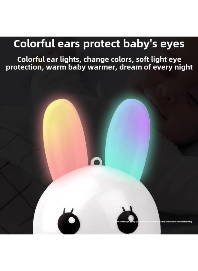Baby Children Music Player Baby Rabbit Story Machine Small Portable Toddler Toy Early Education Machine 2-6 Years Old-Memory Capacity:Tumbler Early Story Machine [soft Plastic Biteable] Rechargeable Model—[blue]  - Image 3