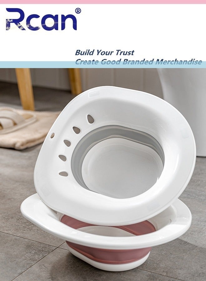 Rcan Sitz Bath for Toilet Seat Hemorrhoids Foldable Postpartum Care Basin Sits Bath Kit for Women Great for Maternity Postpartum Care Designed for Perineum Soaking Fits Universal Toilet  - Image 4