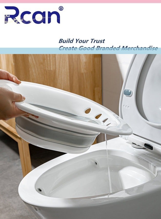 Rcan Sitz Bath for Toilet Seat Hemorrhoids Foldable Postpartum Care Basin Sits Bath Kit for Women Great for Maternity Postpartum Care Designed for Perineum Soaking Fits Universal Toilet  - Image 3