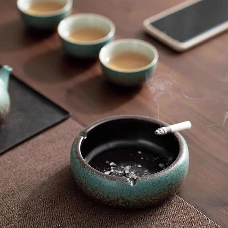 Ceramic Ashtray For Coffee Table Office Home Patio Retro Design Color A - Image 5