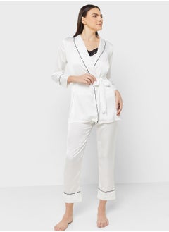 ELLA Three-Piece Cami Top, Pant And Robe Set  - Image 5