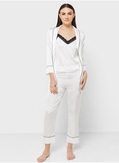 ELLA Three-Piece Cami Top, Pant And Robe Set  - Image 1