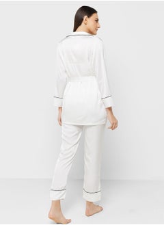ELLA Three-Piece Cami Top, Pant And Robe Set  - Image 2