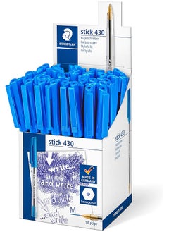 STAEDTLER Stick 430 M 3Cp5 Ballpoint Pen Medium Blue Box Of 50 