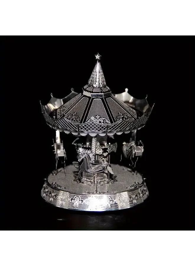 Trojan Horse 3D Puzzle Rotating Carousel Model DIY Creative Toy Home Decoration Gift - Image 2