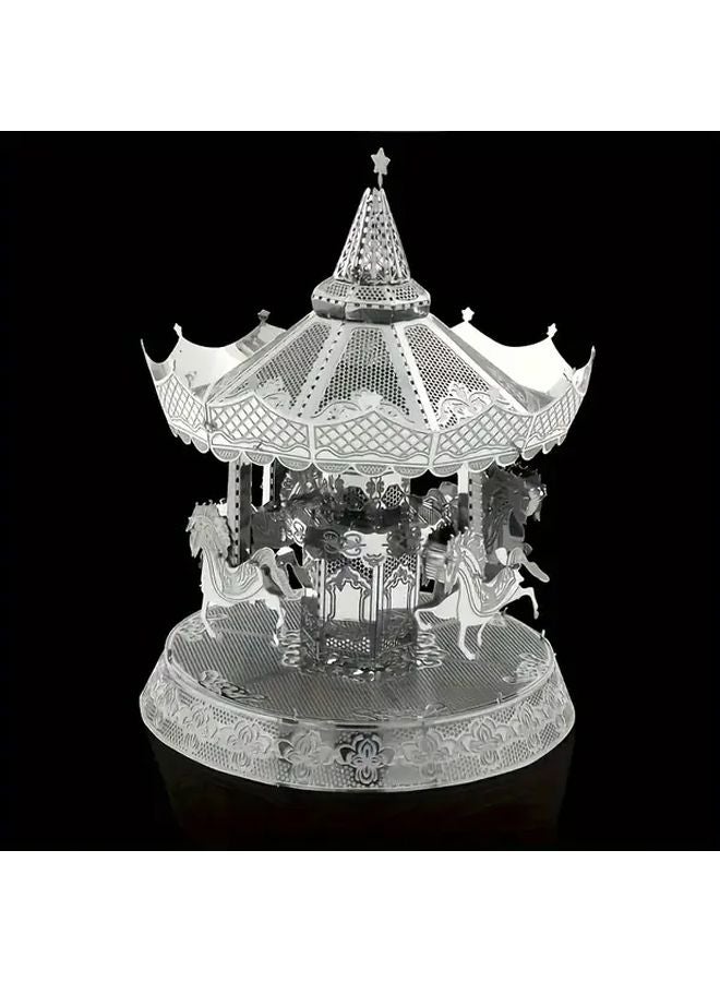 Trojan Horse 3D Puzzle Rotating Carousel Model DIY Creative Toy Home Decoration Gift - Image 4