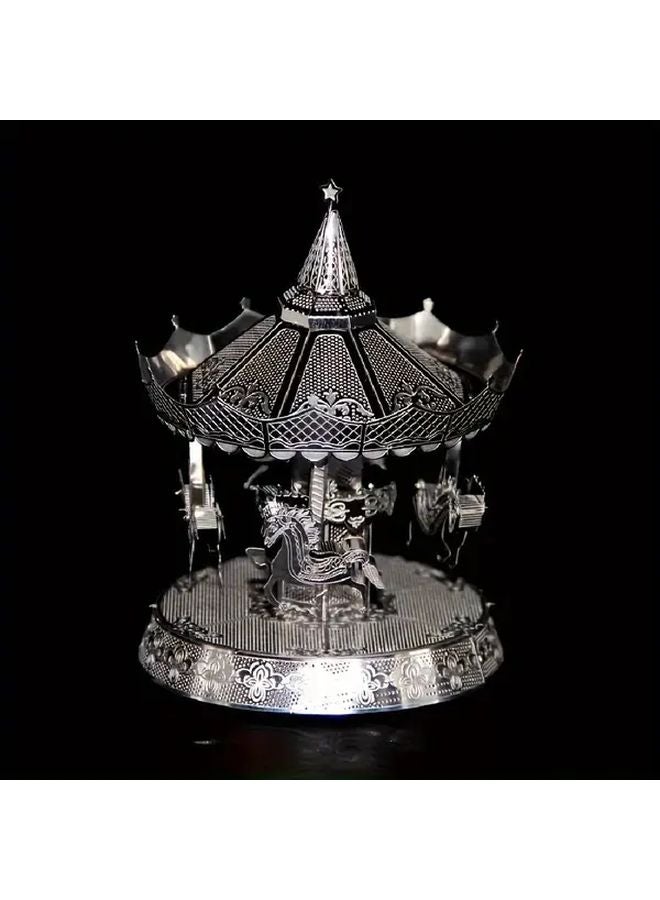 Trojan Horse 3D Puzzle Rotating Carousel Model DIY Creative Toy Home Decoration Gift - Image 1