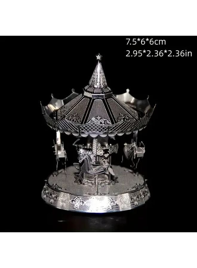 Trojan Horse 3D Puzzle Rotating Carousel Model DIY Creative Toy Home Decoration Gift - Image 3