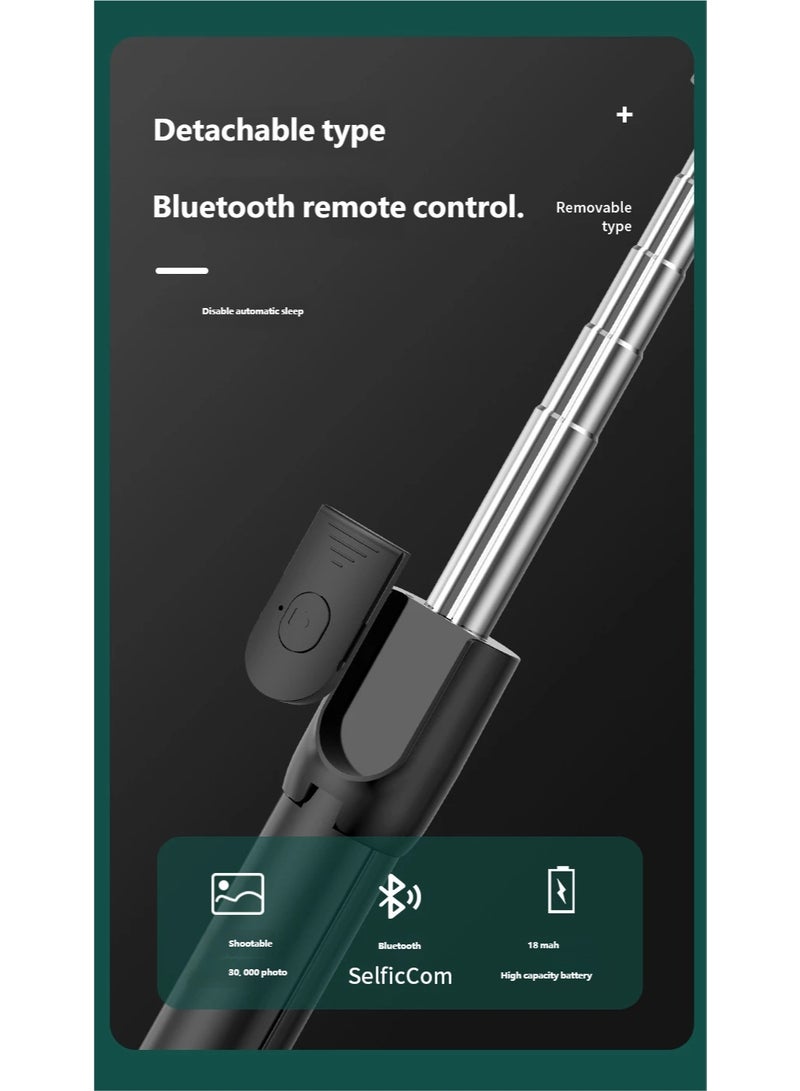 Bluetooth Selfie Stick with LED Fill Light Foldable 3-in-1 Tripod Stand for Live Streaming and Photo Taking - Image 5