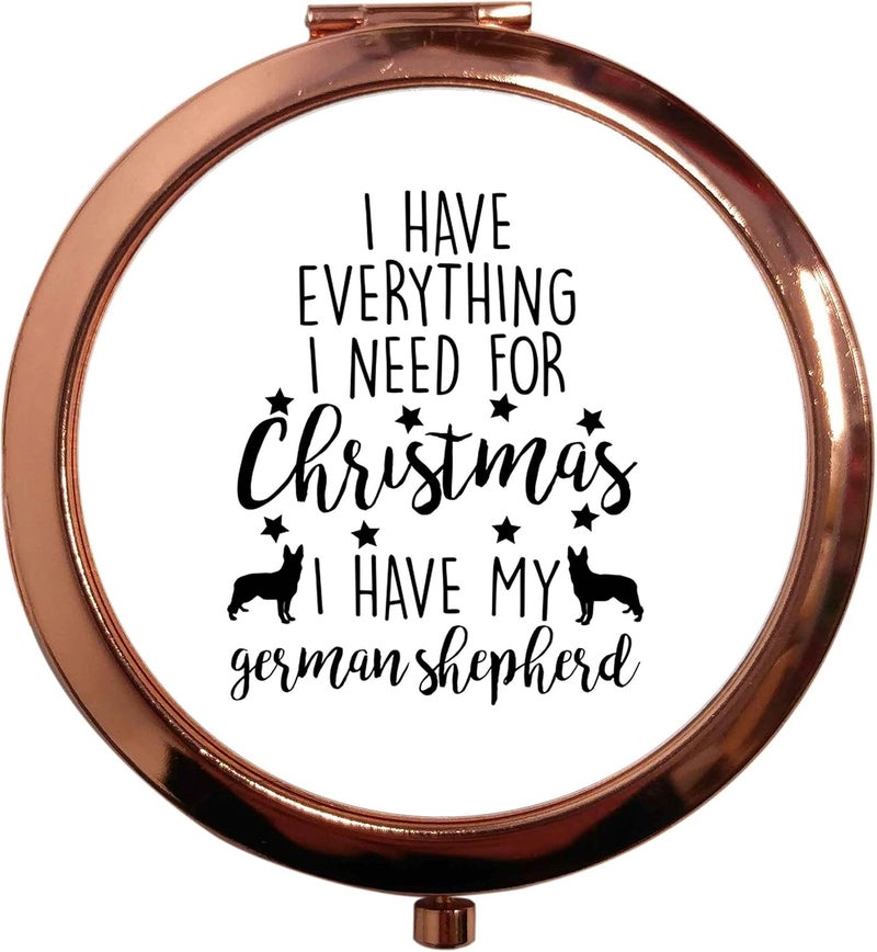Rose Gold Circle Compact Mirror Everything I Need Christmas Golden Shepherd
