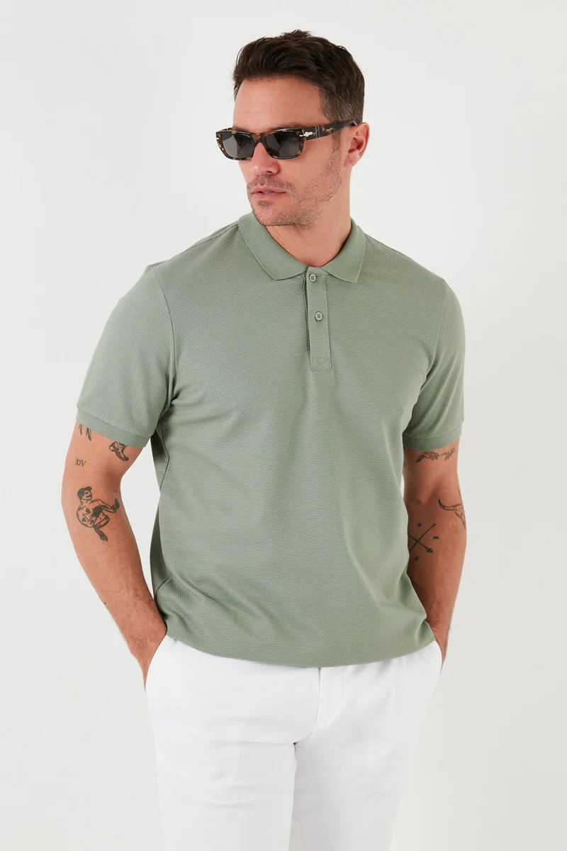 بوراتي Regular Fit Cotton Buttoned Polo Neck T Shirt Men's Polo Neck T Shirt 5902326