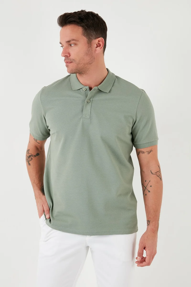 بوراتي Regular Fit Cotton Buttoned Polo Neck T Shirt Men's Polo Neck T Shirt 5902326