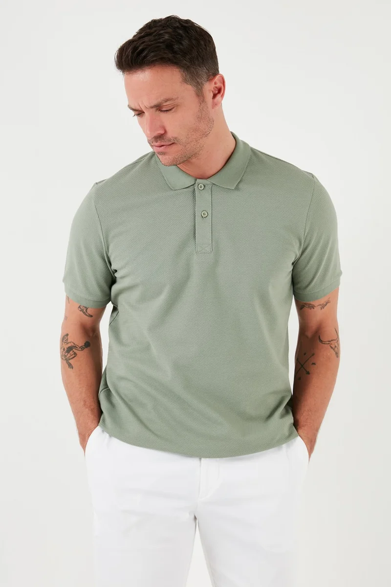 بوراتي Regular Fit Cotton Buttoned Polo Neck T Shirt Men's Polo Neck T Shirt 5902326