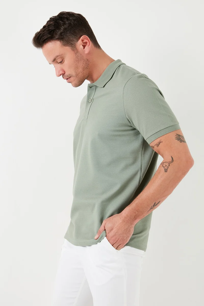 بوراتي Regular Fit Cotton Buttoned Polo Neck T Shirt Men's Polo Neck T Shirt 5902326