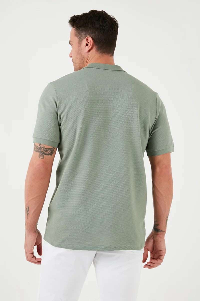 بوراتي Regular Fit Cotton Buttoned Polo Neck T Shirt Men's Polo Neck T Shirt 5902326