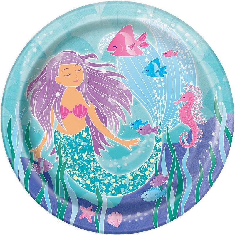 Enchanting Mermaid Paper Dinner Plates  9 Pack of 8  Dazzling Design  Durable  EcoFriendly Materials  Perfect for Kids OceanThemed Party