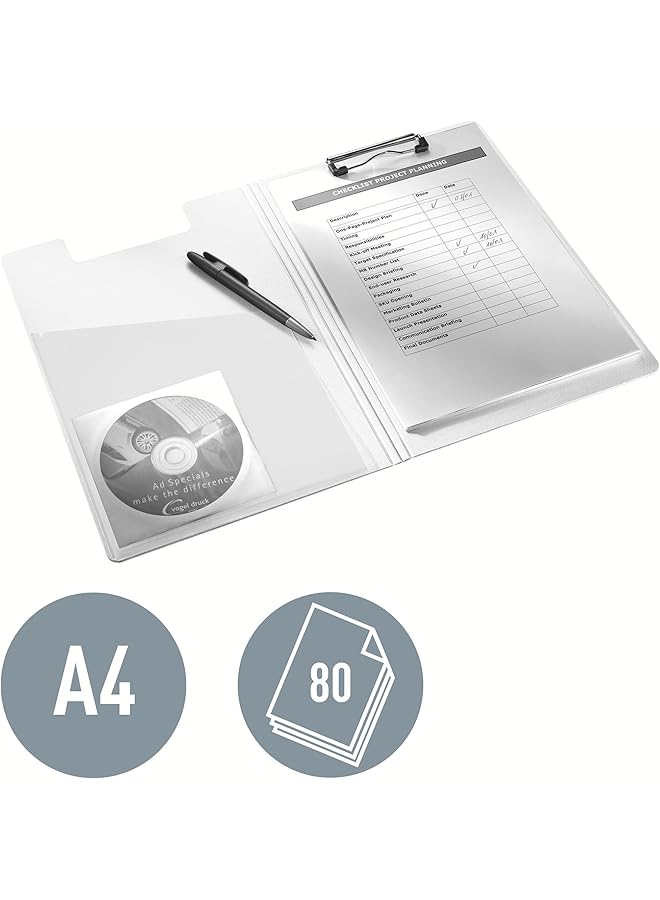 erorex A4 Clipfolder With Cover Lightweight Polyfoam Range Metallic Purple 41990062 - Image 3