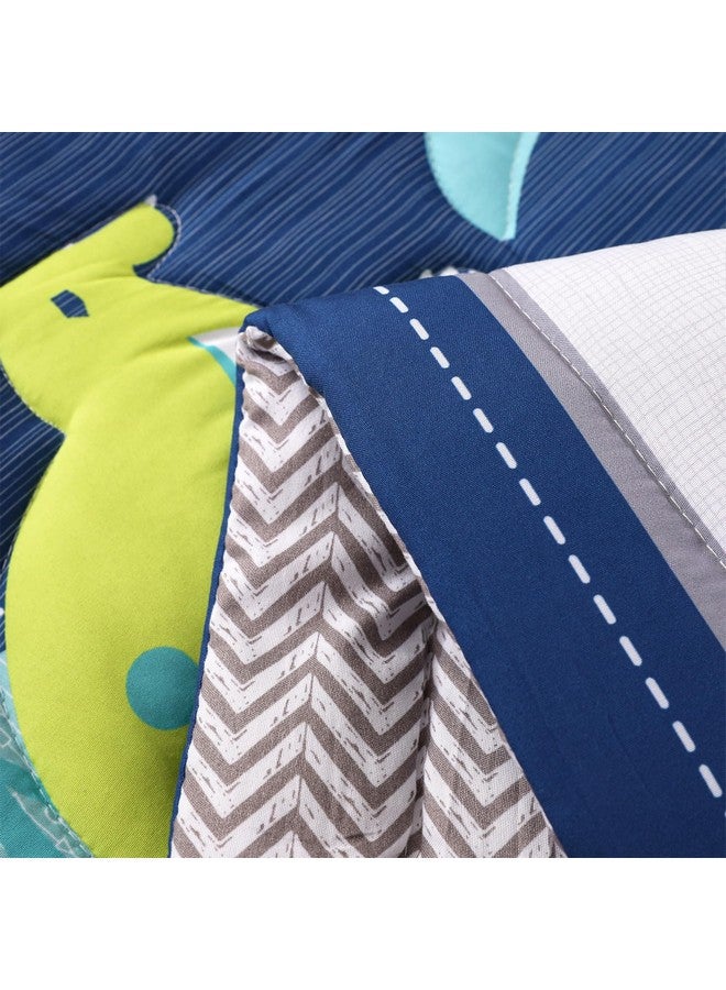 Wowelife Dinosaur Mini Crib Bedding Set for Boys Blue Premium 3-Piece Baby Bedding Sheet Set Dinosaurs Nursery Crib Set Crib Comforter Set Breathable and Soft for Baby - Image 5