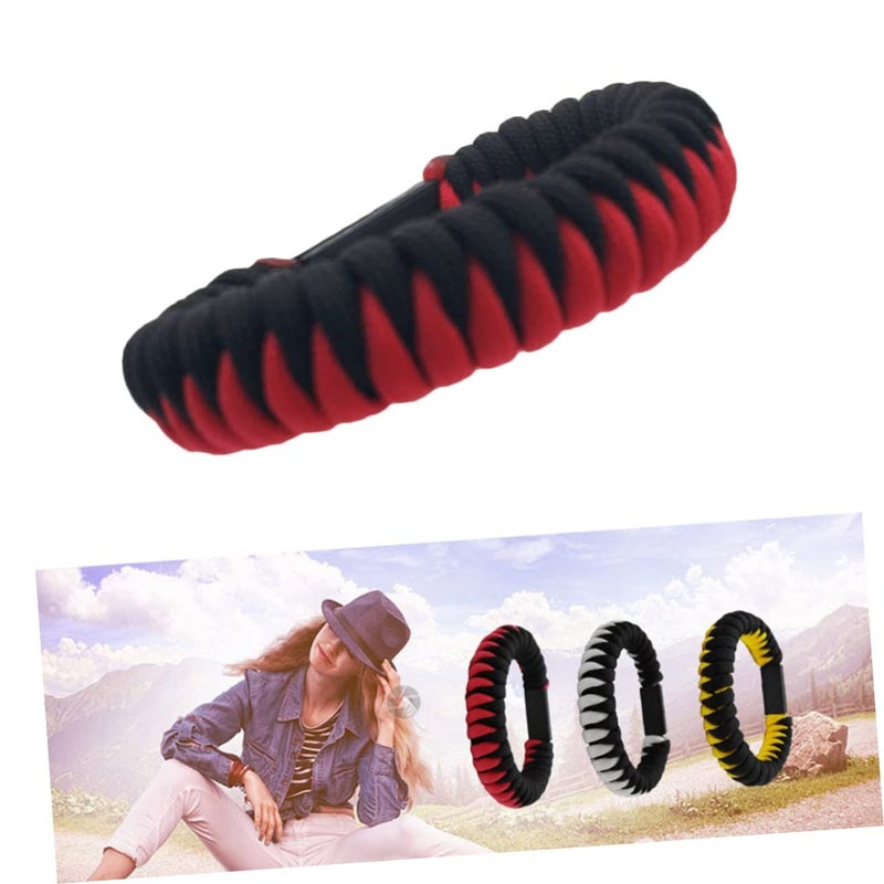 Braided Type C Data Cable 22cm Wristband Bracelet Design for Fast Charging Black Red Multi - Image 4