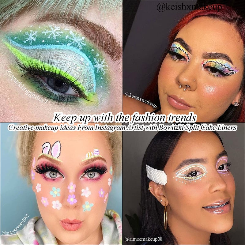 Bowitzki 50g Pastel Color Split Cake Water Activated eyeliner UV neon Graphic eye liner Hydra Liner Rainbow Easter Glow Face Body Paint Makeup - Image 4