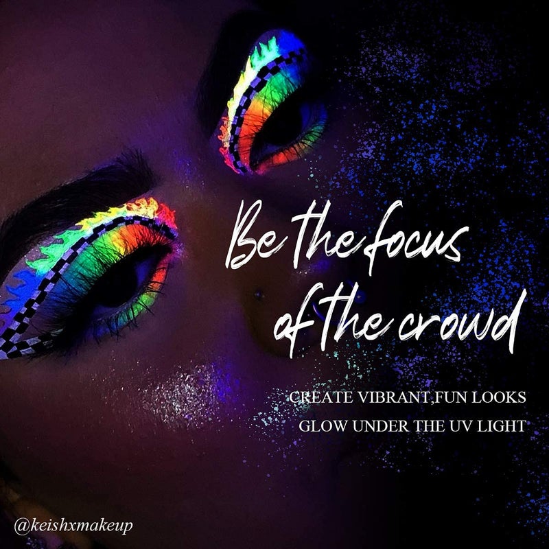 Bowitzki 50g Pastel Color Split Cake Water Activated eyeliner UV neon Graphic eye liner Hydra Liner Rainbow Easter Glow Face Body Paint Makeup - Image 5