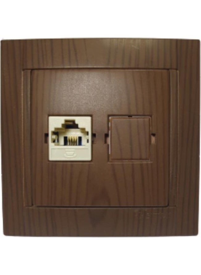 SIMON - 1RJ11 Telephone Socket Walnut - Image 1