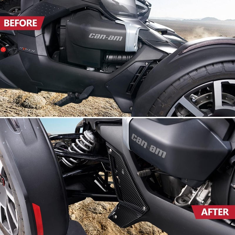 A & UTV PRO Ryker Lower Fairing Panels Kit - Carbon Fiber Pattern for Can-Am Ryker All Models - Image 3