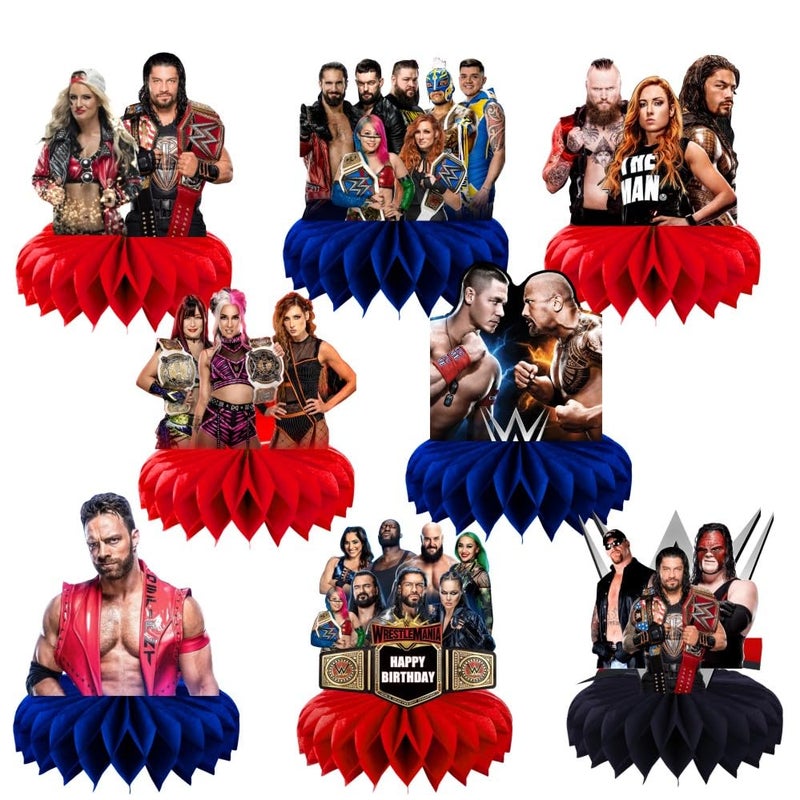 ARHAVI 8Pcs Wresting Table Centerpiece Birthday Party Supplies Table Decorations for Wresting Themed Party Decorations - Image 1