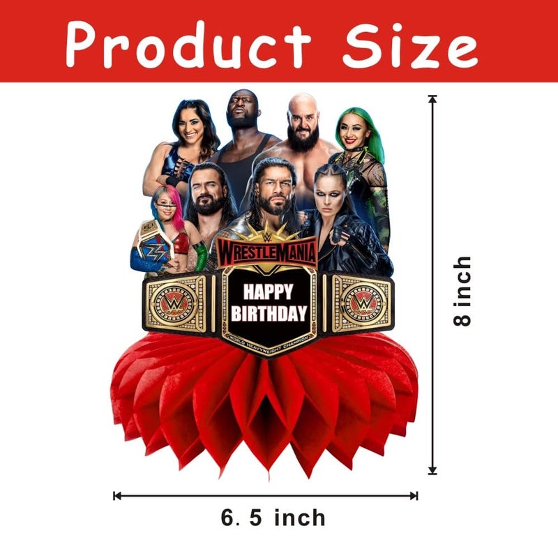 ARHAVI 8Pcs Wresting Table Centerpiece Birthday Party Supplies Table Decorations for Wresting Themed Party Decorations - Image 3
