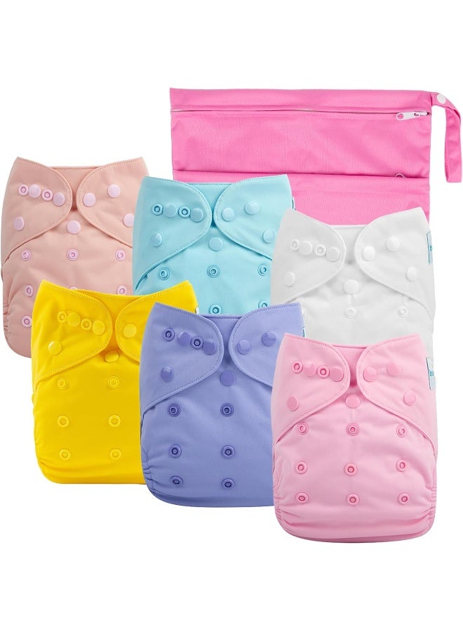 Babygoal Cloth Diaper Covers for Fitted Diapers and Prefolds with Double Gusset, Adjustable Reusable for Baby Girls - Image 1